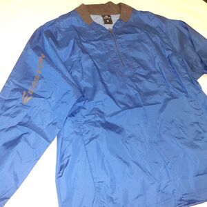 Easton Men's Small Windbreaker Quarter Zip Blue Sports‎ Jacket Pullover